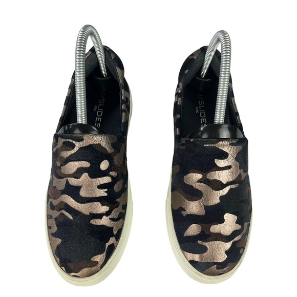 J/SLIDES NYC Ariana Camo Metallic Velvet Slip On Sneakers Size 6 - Picture 4 of 10